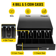 Bild in Galerie-Viewer laden, Amocart Cash Register Drawer 16" 12 V for POS System Tray Removable Coin Compartment &amp; 2 Keys Included RJ11/RJ12 Cable Drawer
