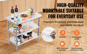 Load image into Gallery viewer, Amocart Stainless Steel Food Prep Table Commercial Kitchen Worktable with 2 Adjustable Undershelf for BBQ Kitchen Garage
