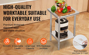 Bild in Galerie-Viewer laden, Amocart Stainless Steel Table for Prep &amp; Work Metal Commercial Kitchen Heavy Duty Table with Adjustable Under Shelf and Foot
