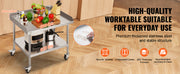 Load image into Gallery viewer, Amocart Stainless Steel Work Table Commercial Food Prep Worktable with 4 Wheels Heavy Duty Prep Worktable for Restaurant Home
