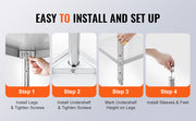 Load image into Gallery viewer, Amocart Stainless Steel Food Prep Table Commercial Kitchen Worktable with 2 Adjustable Undershelf for BBQ Kitchen Garage
