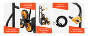 Charger l'image dans la visionneuse de galerie, Amocart 440/770 lbs Folding Hand Truck Dolly with 6 Wheels &amp; 2 Elastic Ropes Stair Climbing Cart for Shopping Moving Warehouse
