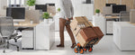 Amocart 220LBS Stair Climbing Cart Folding Trolley Cart with Telescoping Handle & Wheels Stair Climber Dolly for Home Warehouse