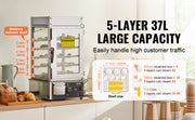 Bild in Galerie-Viewer laden, SucceBuy Commercial Food Warmer Display Food Steamer Bun Warmer Machine Temperature Control Stainless Steel Steamed Buns Warmer
