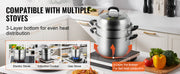 Charger l'image dans la visionneuse de galerie, Amocart Steamer Pot 11in/28cm, 3 Tier Steamer Pot for Cooking with 8.5QT Stock Pot, 304 Stainless Steel Food Steamer Cookware
