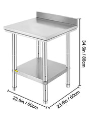 Bild in Galerie-Viewer laden, Amocart Stainless Steel Kitchen Work Bench Commercial Catering Table Worktable w/Undershelf 330LBS 286LBS for Restaurant Garage
