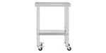 Amocart Stainless Steel Kitchen Worktable shelves Commercial Work Bench Table with Caster Wheels for Home Restaurant Storage