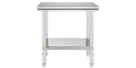 Amocart Stainless Steel Kitchen Work Bench Commercial Catering Table Worktable w/Undershelf 330LBS 286LBS for Restaurant Garage