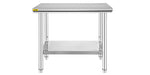 Amocart Stainless Steel Kitchen Work Bench Commercial Catering Table Worktable w/Undershelf 330LBS 286LBS for Restaurant Garage