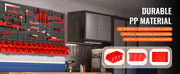 Charger l'image dans la visionneuse de galerie, Amocart Wall Mounted Storage Bins 30/48Bin Parts Rack Organizer Garage with Wall Panels Hooks Plastic Shop Tool for Screw Nails

