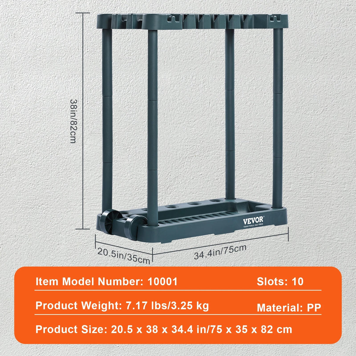 SucceBuy 10Slots Yard Garden Tool Organizer Long-Handled Tool/Rake/Broom Tower Storage Rack Stand Holder for Garage Organization - AMOCARTSucceBuy 10Slots Yard Garden Tool Organizer Long-Handled Tool/Rake/Broom Tower Storage Rack Stand Holder for Garage Organization