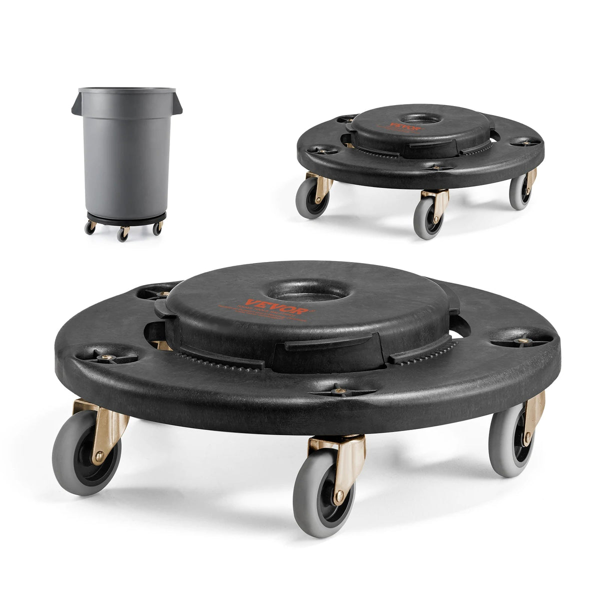 SucceBuy 1/2 Packs Trash Can Dolly Round Roller Base with 4 Lockable Wheels Rolling Barrel Cart Fit 20/32/44/55 Gal Containers - AMOCARTSucceBuy 1/2 Packs Trash Can Dolly Round Roller Base with 4 Lockable Wheels Rolling Barrel Cart Fit 20/32/44/55 Gal Containers
