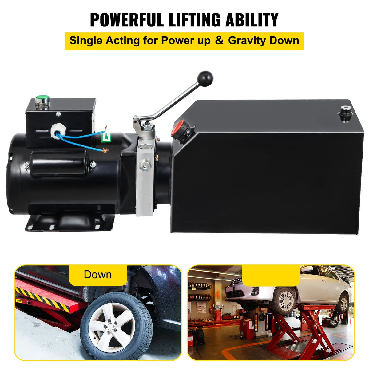SucceBuy 14 Quart Hydraulic Pump Unit 3 HP 220V 2950 PSI 2 & 4 Post Lifts 3.5 Gal Reservoir Car Jack Power Suit for Auto Repair - AMOCARTSucceBuy 14 Quart Hydraulic Pump Unit 3 HP 220V 2950 PSI 2 & 4 Post Lifts 3.5 Gal Reservoir Car Jack Power Suit for Auto Repair