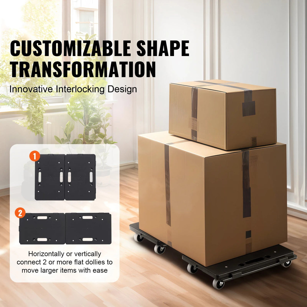 SucceBuy 2 Pack Furniture Mover Pallet Trolley 500 lbs Each Count with 4 Wheels Small Flat Dolly Cart for Industrial Machinery - AMOCARTSucceBuy 2 Pack Furniture Mover Pallet Trolley 500 lbs Each Count with 4 Wheels Small Flat Dolly Cart for Industrial Machinery