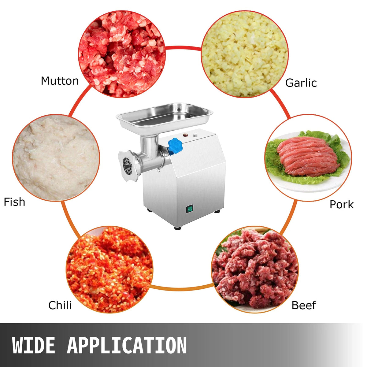 SucceBuy 250Kg/H Electric Meat Mincer Grinder 1100W Commercial Kitchen Chopper FoodProcessor SausageMaker Machine Home Appliance - AMOCARTSucceBuy 250Kg/H Electric Meat Mincer Grinder 1100W Commercial Kitchen Chopper FoodProcessor SausageMaker Machine Home Appliance