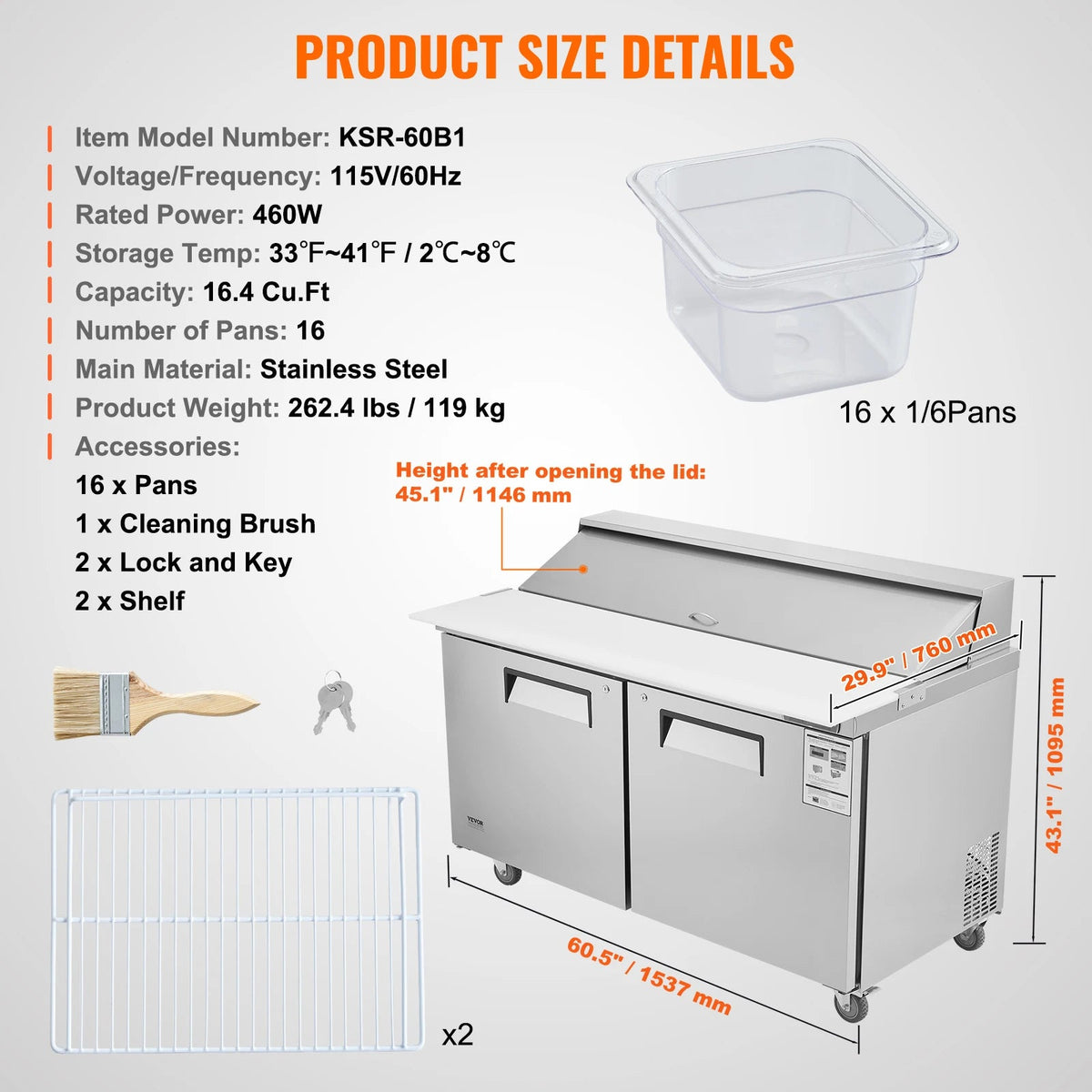 SucceBuy 28" Commercial Refrigerator Sandwich & Salad Prep Table 7.4 Cu. Ft Stainless Steel Refrigerated Food Prep Station - AMOCARTSucceBuy 28" Commercial Refrigerator Sandwich & Salad Prep Table 7.4 Cu. Ft Stainless Steel Refrigerated Food Prep Station