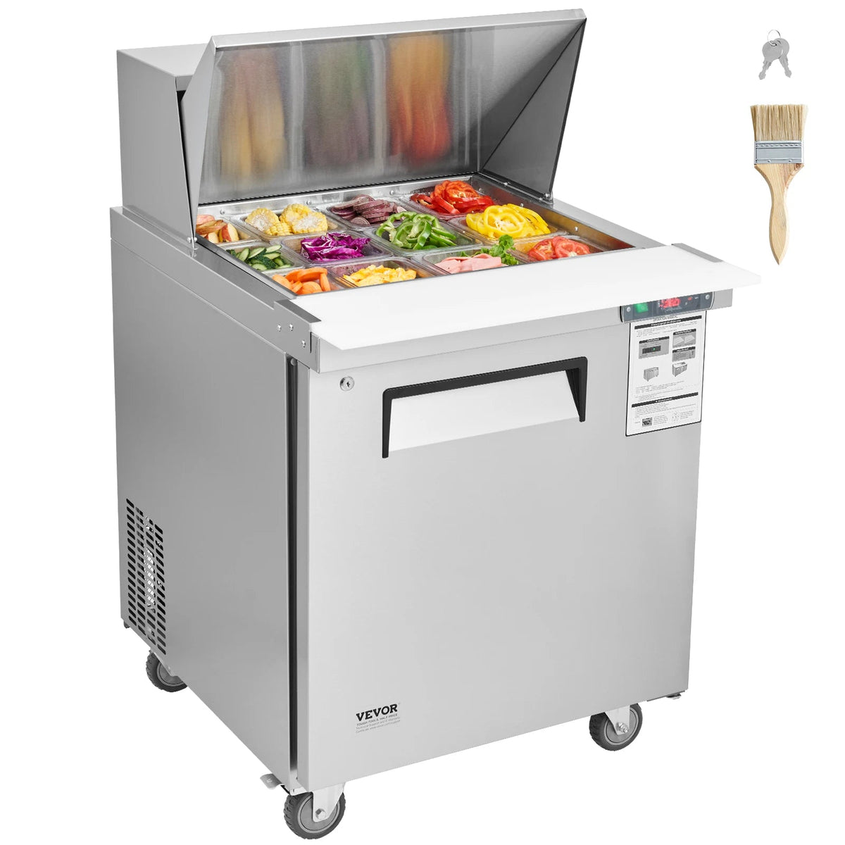 SucceBuy 28" Commercial Refrigerator Sandwich & Salad Prep Table 7.4 Cu. Ft Stainless Steel Refrigerated Food Prep Station - AMOCARTSucceBuy 28" Commercial Refrigerator Sandwich & Salad Prep Table 7.4 Cu. Ft Stainless Steel Refrigerated Food Prep Station