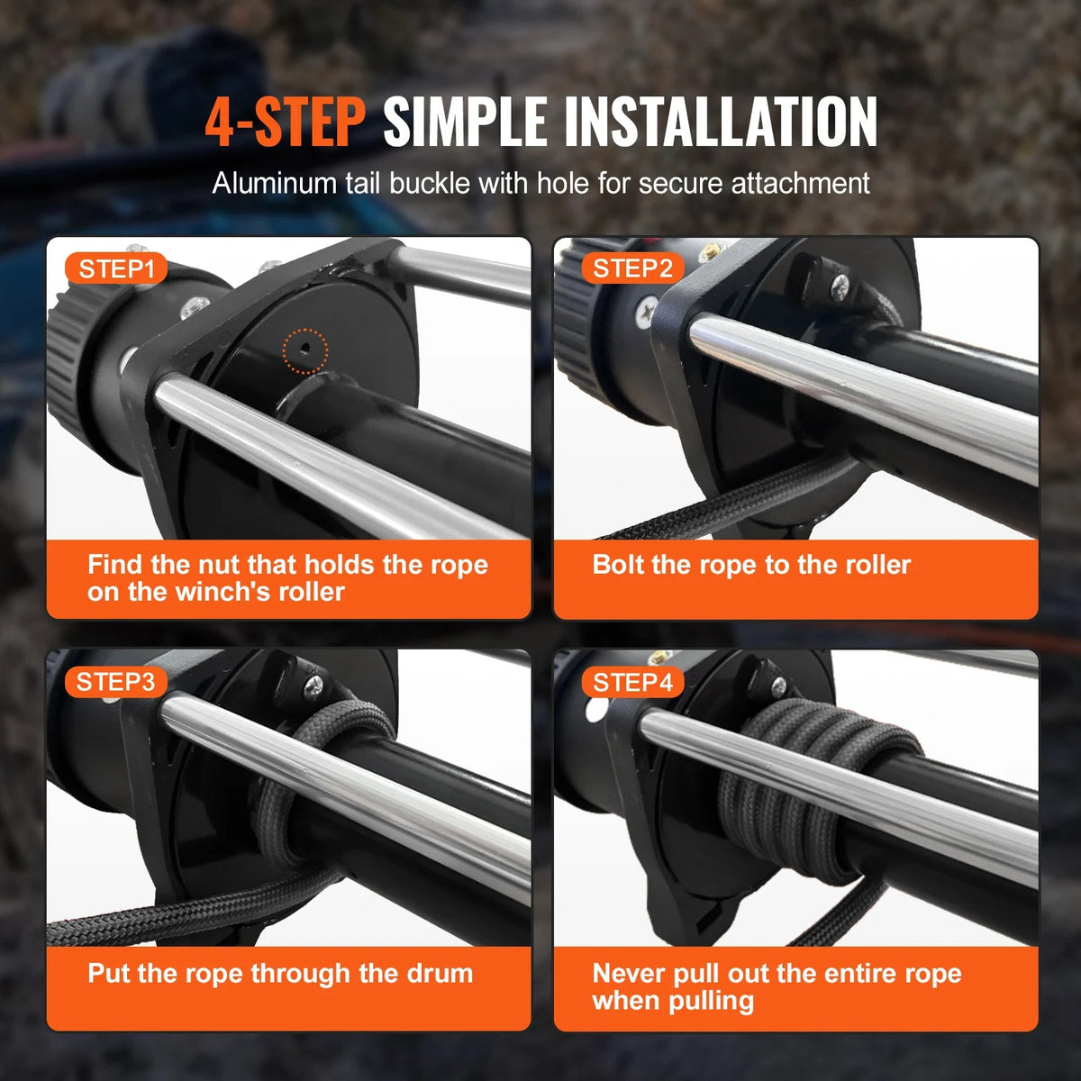 SucceBuy 8350/10000 lbs Synthetic Winch Rope 50ft Line String Cable Rope with Forged Winch Hook for ATV Car Outdoor Accessories - AMOCARTSucceBuy 8350/10000 lbs Synthetic Winch Rope 50ft Line String Cable Rope with Forged Winch Hook for ATV Car Outdoor Accessories
