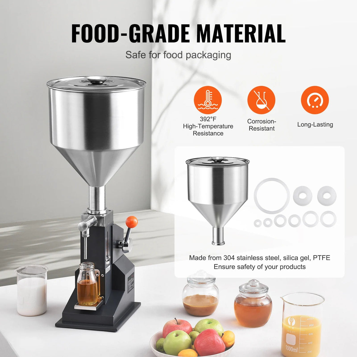 SucceBuy A03 5-50ml/5-100ml Manual Liquid Filling Machine Paste Bottle Filler Adjustable with Hopper for Water Shampoo Honey - AMOCARTSucceBuy A03 5-50ml/5-100ml Manual Liquid Filling Machine Paste Bottle Filler Adjustable with Hopper for Water Shampoo Honey