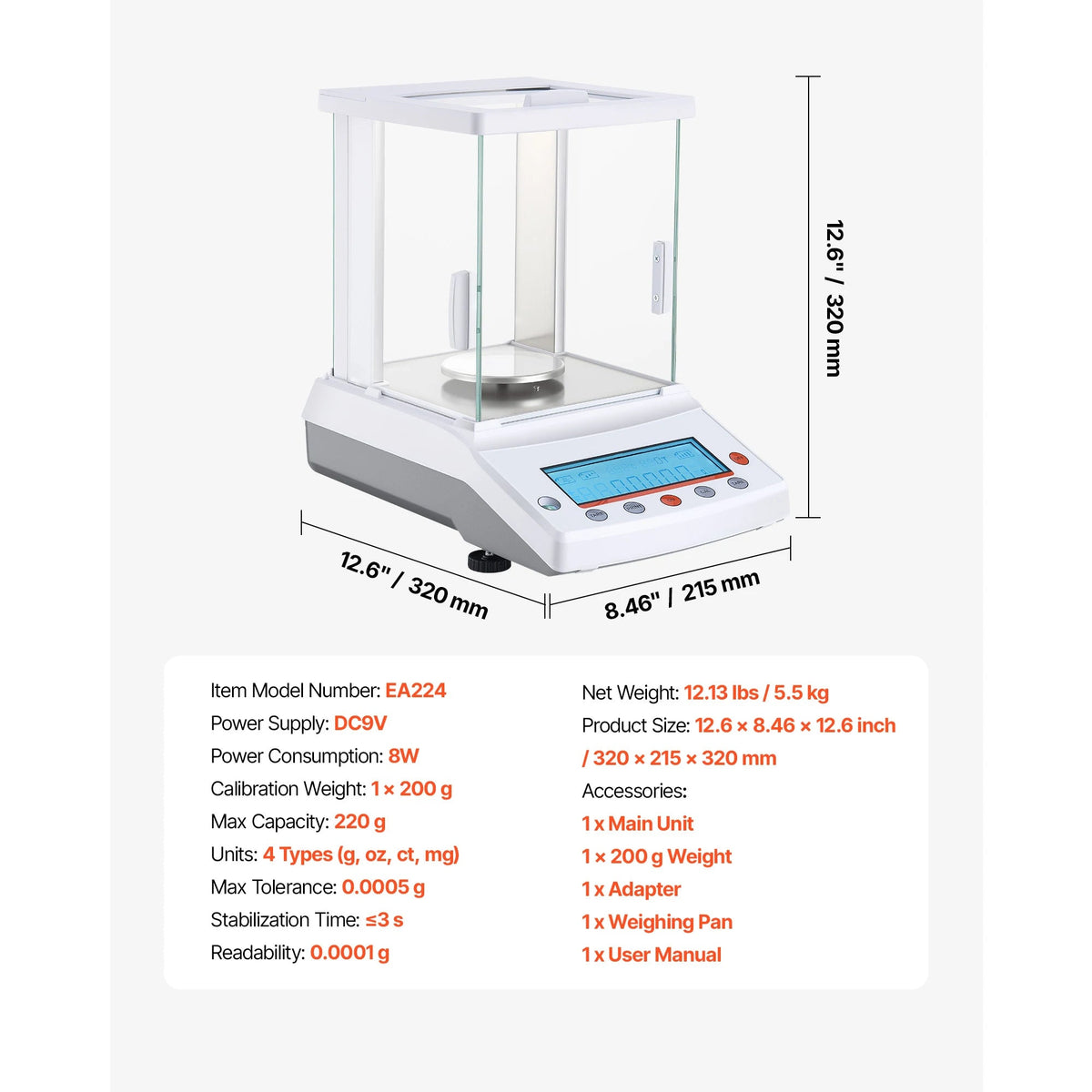 SucceBuy Analytical Balance High Precision Electronic Digital Analytical Balance with Glass Draft Shield for Laboratory Jewelry - AMOCARTSucceBuy Analytical Balance High Precision Electronic Digital Analytical Balance with Glass Draft Shield for Laboratory Jewelry