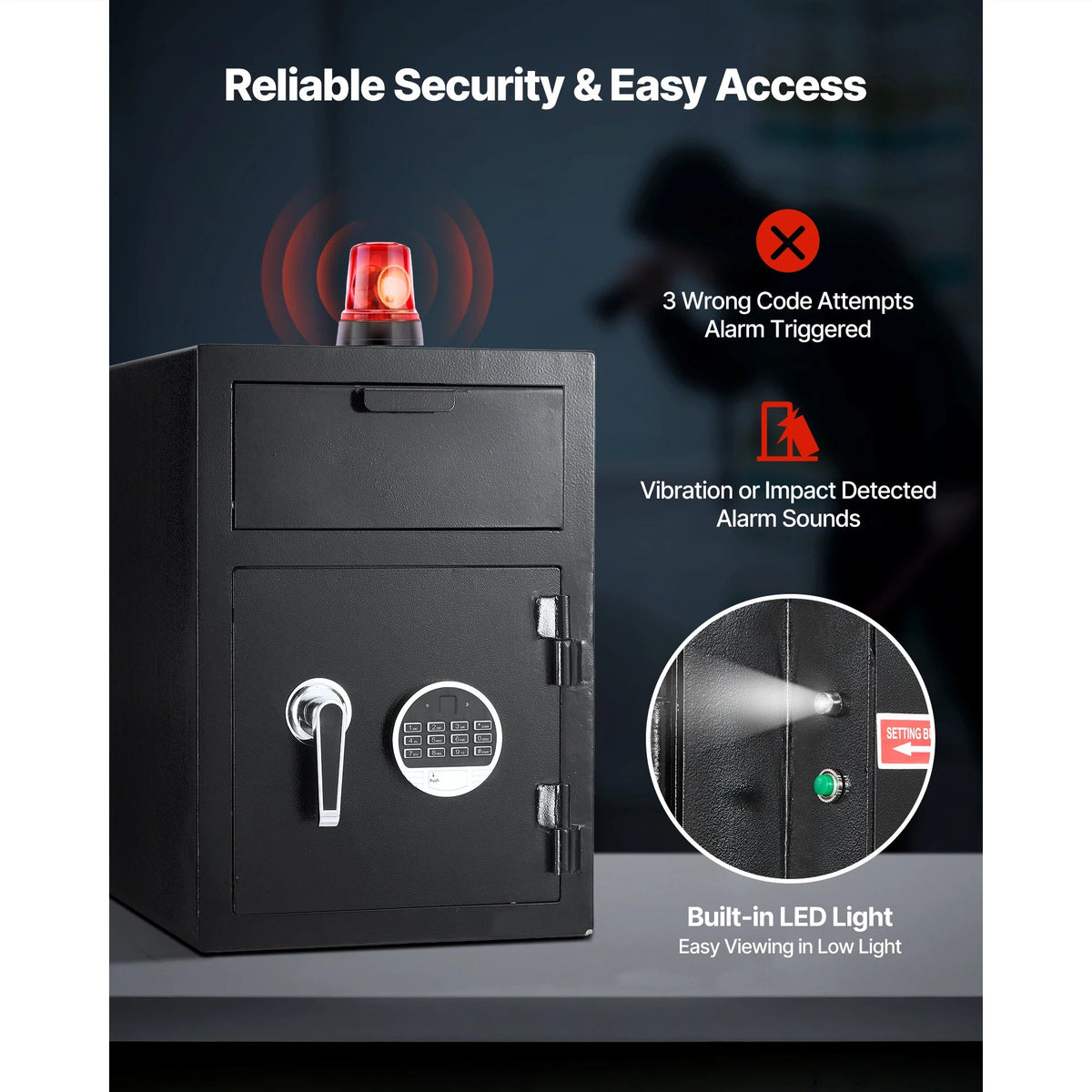SucceBuy Drop Safe Large Capacity Front Drop Slot Safe Box with Digital Keypad Cash Depository Box with Spare Keys for Cash Bank - AMOCARTSucceBuy Drop Safe Large Capacity Front Drop Slot Safe Box with Digital Keypad Cash Depository Box with Spare Keys for Cash Bank