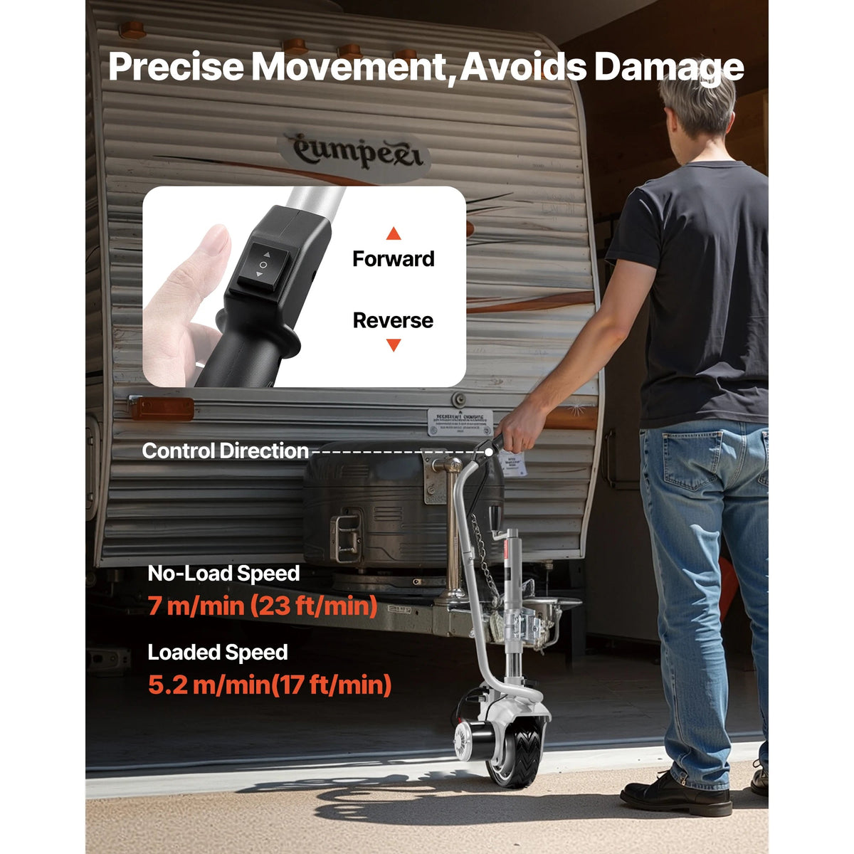SucceBuy Electric Trailer Dolly 5500 lbs Towing Capacity 380W with 23 ft/min Moving Speed Adjustable Height For Caravan Boat - AMOCARTSucceBuy Electric Trailer Dolly 5500 lbs Towing Capacity 380W with 23 ft/min Moving Speed Adjustable Height For Caravan Boat