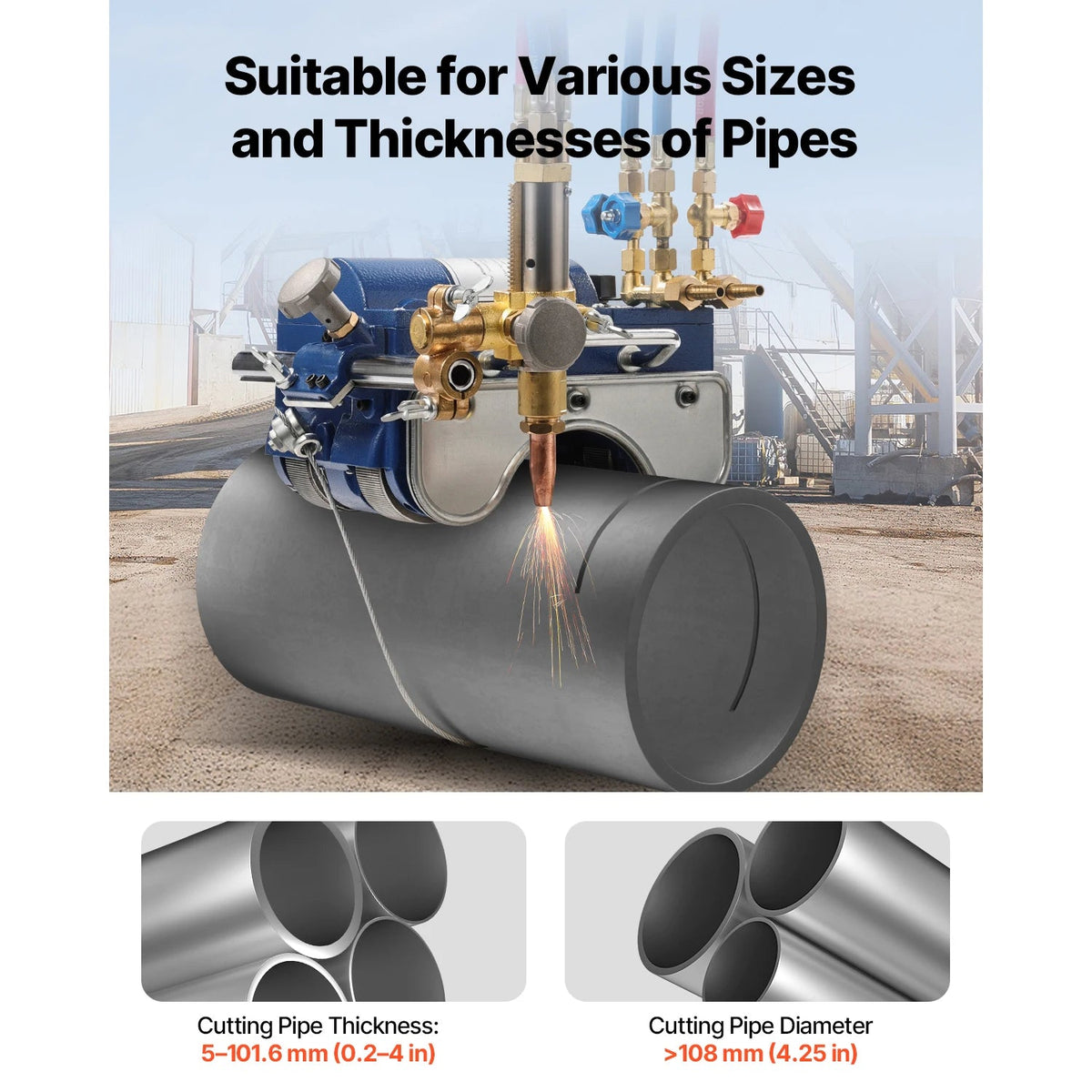 SucceBuy Electromagnetic Gas Pipe Cutting Machine 2"-30"/Min Automatic Beveler for 0.2"-4" Thick Tube Features Adjustable Angles - AMOCARTSucceBuy Electromagnetic Gas Pipe Cutting Machine 2"-30"/Min Automatic Beveler for 0.2"-4" Thick Tube Features Adjustable Angles