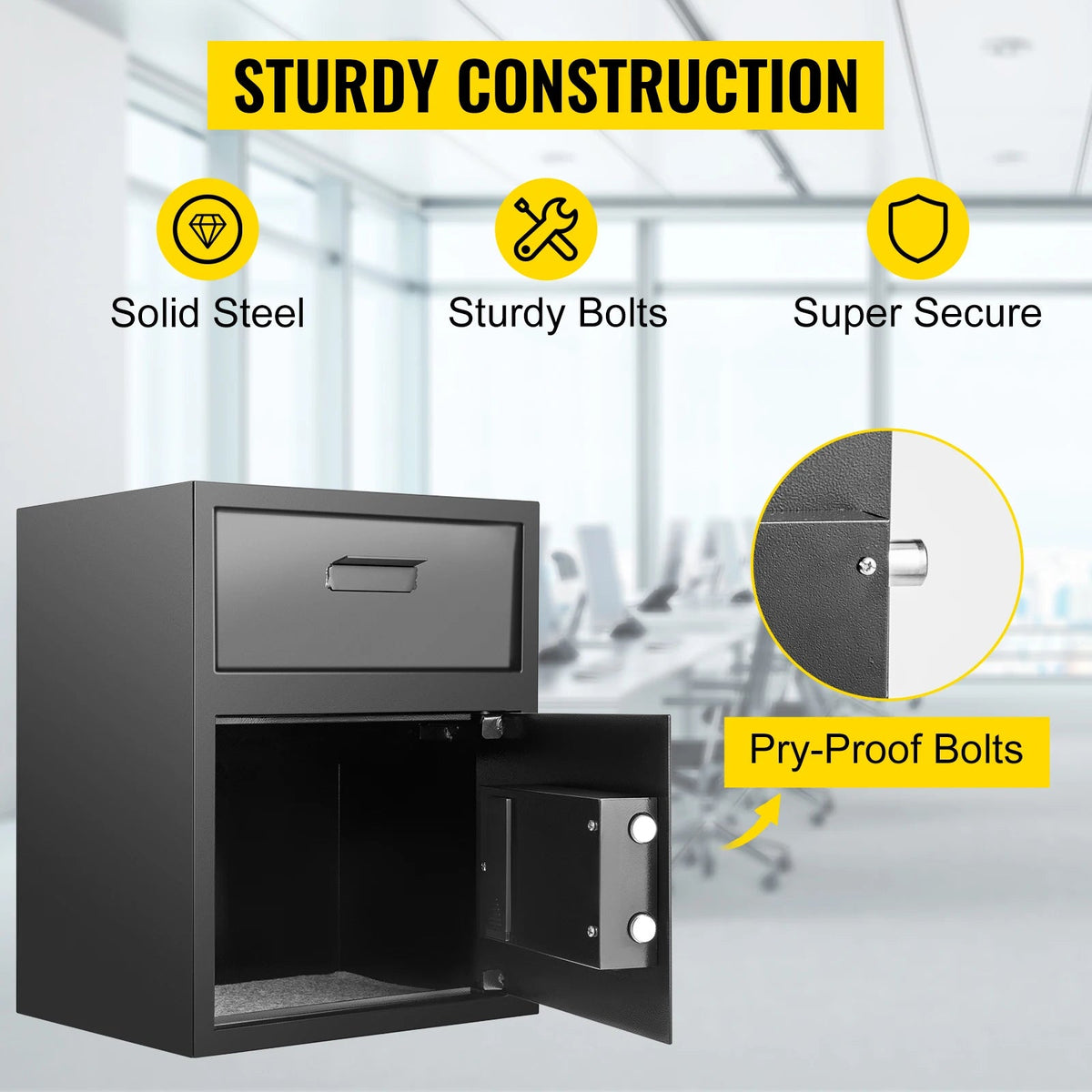 SucceBuy Electronic Safe Deposit Box With Drop Slot Secret Hidden Piggy Bank Security Digital Access 2 Keys for Store Money Guns - AMOCARTSucceBuy Electronic Safe Deposit Box With Drop Slot Secret Hidden Piggy Bank Security Digital Access 2 Keys for Store Money Guns