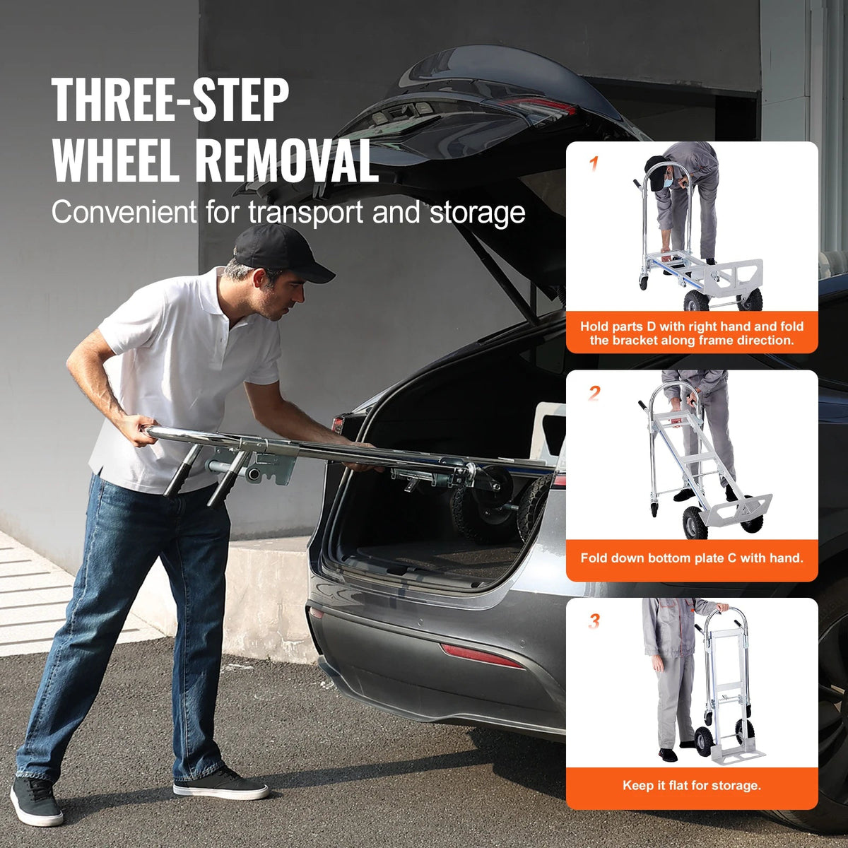 SucceBuy Folding Hand Truck Aluminum Heavy Industrial Collapsible Dolly Cart for Transport and Moving in Warehouse Supermarket - AMOCARTSucceBuy Folding Hand Truck Aluminum Heavy Industrial Collapsible Dolly Cart for Transport and Moving in Warehouse Supermarket