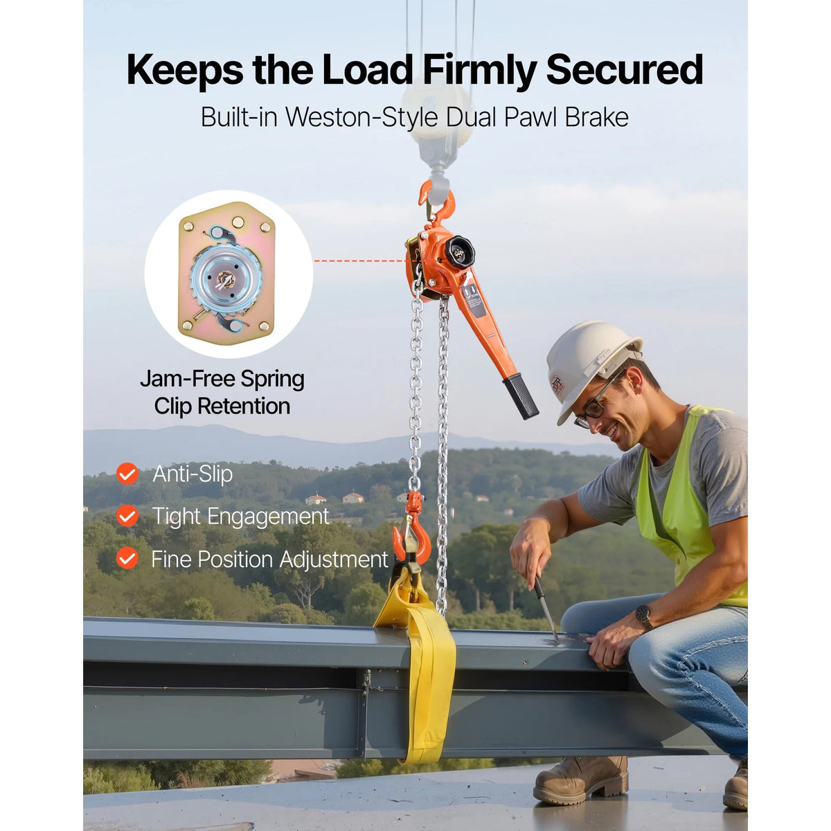 SucceBuy Manual Lever Chain Hoist 1-1/2T / 3T / 6T Capacity Come Along 10FT/ 20FT Lift G80 Alloy Steel Chain 360°Rotating Hooks - AMOCARTSucceBuy Manual Lever Chain Hoist 1-1/2T / 3T / 6T Capacity Come Along 10FT/ 20FT Lift G80 Alloy Steel Chain 360°Rotating Hooks