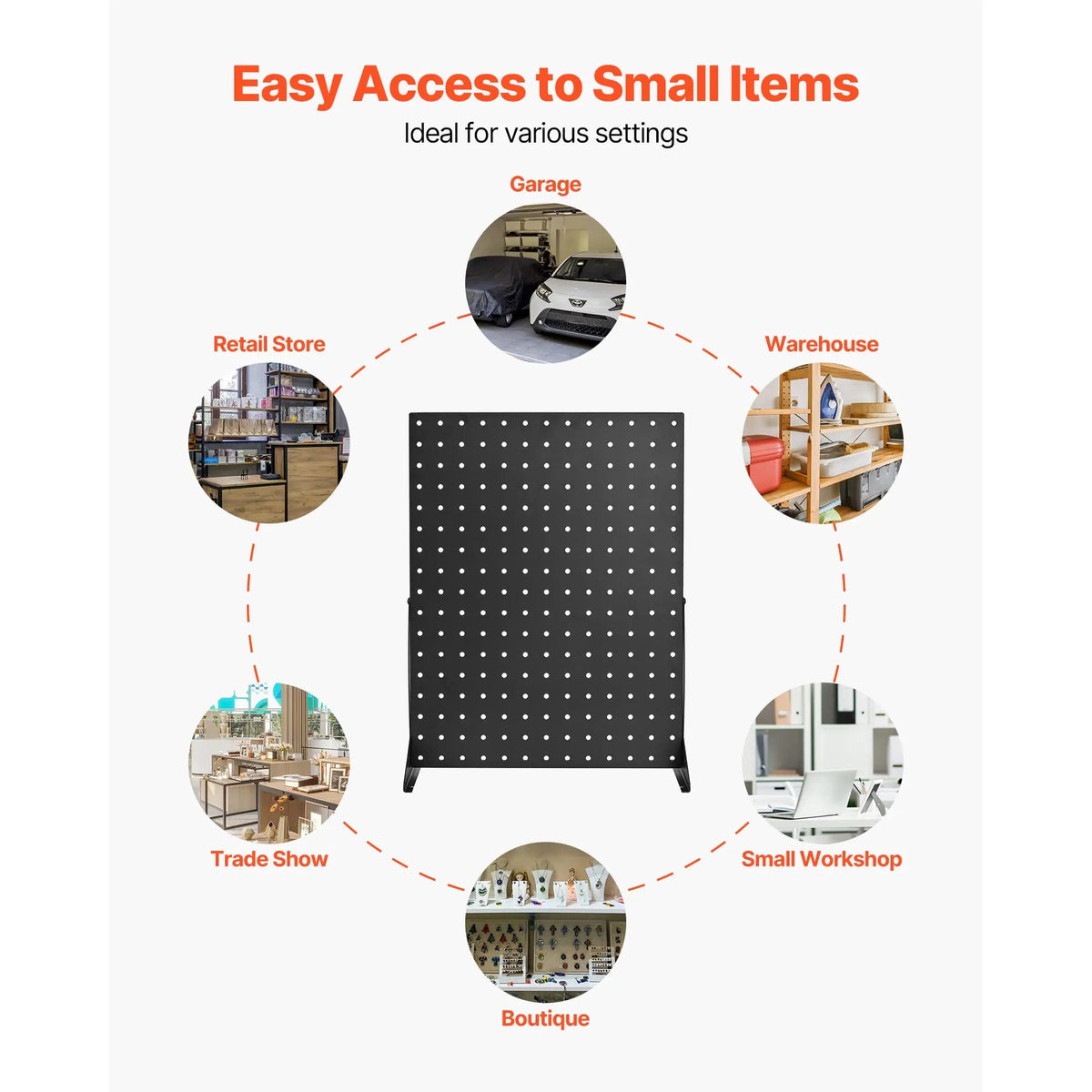 SucceBuy Pegboard Display Stand 17x13 in Tabletop Pegboard Display Stand Thickened Cold-Rolled Steel Peg Board Panel for Grocery - AMOCARTSucceBuy Pegboard Display Stand 17x13 in Tabletop Pegboard Display Stand Thickened Cold-Rolled Steel Peg Board Panel for Grocery