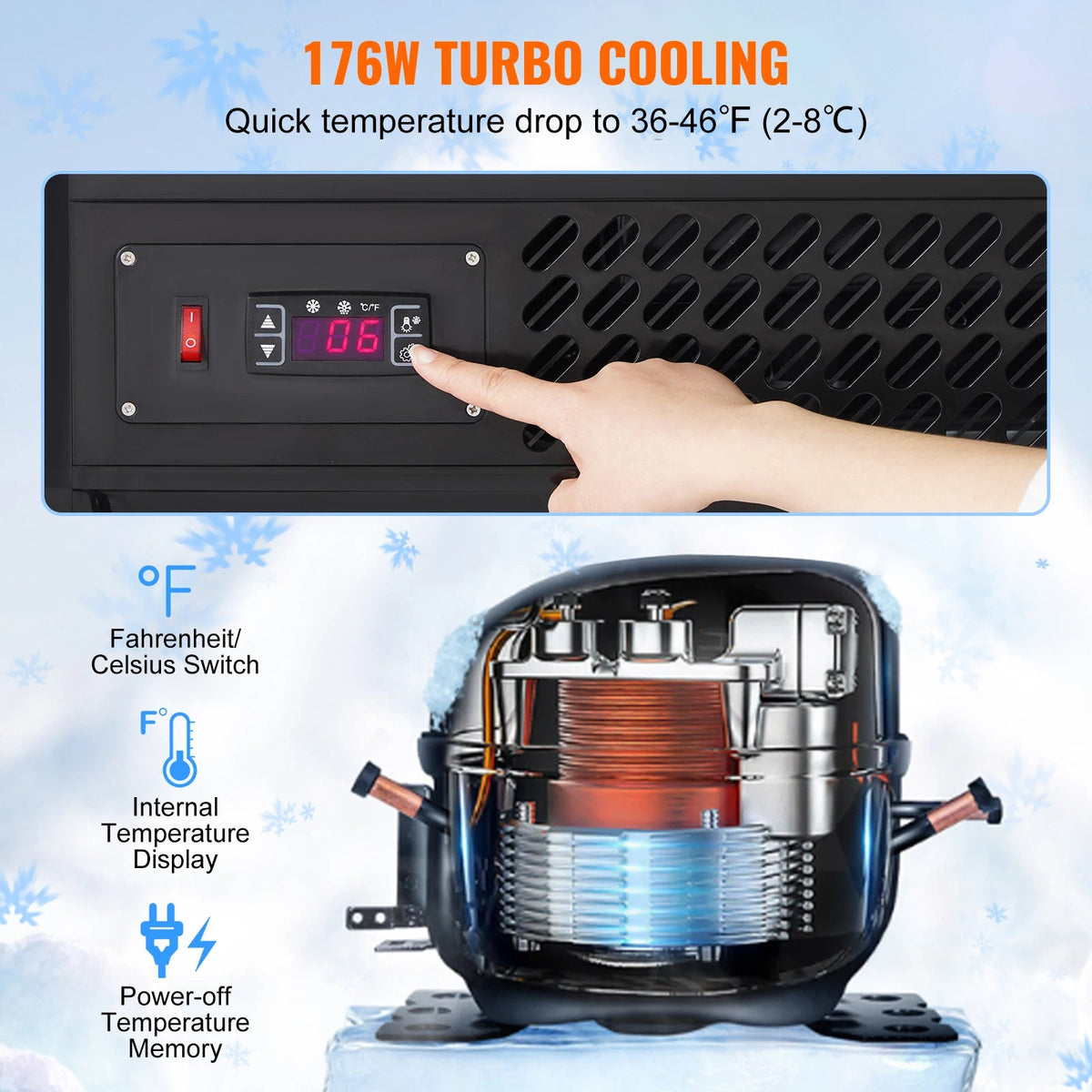 SucceBuy Refrigerated Display Case Countertop Pastry Display Case LED Lighting TURBO Cooling Frost Free Air Cooling - AMOCARTSucceBuy Refrigerated Display Case Countertop Pastry Display Case LED Lighting TURBO Cooling Frost Free Air Cooling