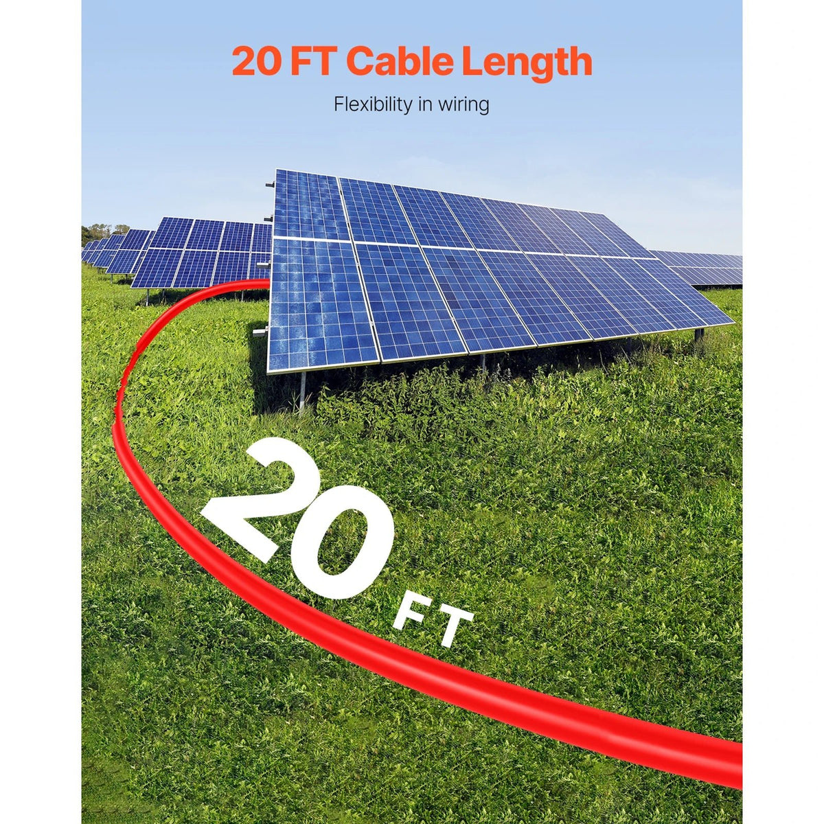 SucceBuy Solar Panel Extension Cable 20FT Black + 20FT Red / 30FT Black + 30FT Red / 50FT Black + 50FT Red / 100FT Black + 100FT Red 10AWG with Female & Male Waterproof Connectors 6mm² PV Cable for Home Ship - AMOCARTSucceBuy Solar Panel Extension Cable 20FT Black + 20FT Red / 30FT Black + 30FT Red / 50FT Black + 50FT Red / 100FT Black + 100FT Red 10AWG with Female & Male Waterproof Connectors 6mm² PV Cable for Home Ship
