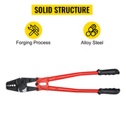 Bild in Galerie-Viewer laden, Amocart 24/30Inch Wire Rope Swager Crimper Tool Insulated Handle Aluminum Copper Cable Fishing Sleeves Cutter Crimping Pliers
