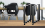 SucceBuy 2PCS Table Legs Steel 2204LBS /1000KG Load Square Shape with Pre-Drilled Holes for Home Use Commercial Bar Hotel Office