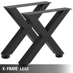SucceBuy 2PCSMetal Table Legs Steel 2204LBS/1000KG Load  X-Shape with Pre-Drilled Holes for Home Use Commercial Bar Hotel Office