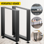 SucceBuy 2PCS Table Legs Steel 2204LBS /1000KG Load Square Shape with Pre-Drilled Holes for Home Use Commercial Bar Hotel Office