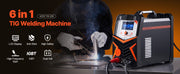 Charger l'image dans la visionneuse de galerie, Amocart TIG Welder 200A 6-In-1 Welding Machine AC TIG/DC TIG/DC Pulse Spot MMA Stick Electric Welder with Synergic Control IGBT
