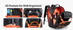 Amocart 45 Pockets Tool Backpack Tool Bag Reinforced Fabric Base Electrician Plumber Repairman Maintenance Worker Tool Bags