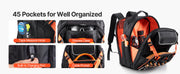 Charger l'image dans la visionneuse de galerie, Amocart 45 Pockets Tool Backpack Tool Bag Reinforced Fabric Base Electrician Plumber Repairman Maintenance Worker Tool Bags
