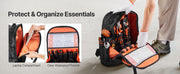 Charger l'image dans la visionneuse de galerie, Amocart 65 Pockets Tool Bag Tool Backpack with Molded Base Electrician Jobsite Back Pack  for Repairman Tools Storage Organizer
