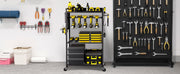 Charger l'image dans la visionneuse de galerie, Amocart 4-tier Rolling Tool Organizer Cart 150 lbs Garage Floor Stand Storage Cart on Wheels Drill Holder Rack for Workshop
