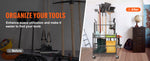 Amocart 16 Slots Garden Tool Organizer Yard Tool Tower Rack with Hooks Wheels Long-Handled Rake Stand Holder for Garage Storage