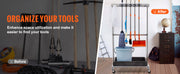 Charger l'image dans la visionneuse de galerie, Amocart Garden Tool Organizer Yard Tool Tower Rack 10 Slots with Hook &amp; Wheels Broom Storage for Garage Outdoor Organization
