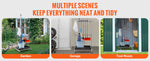 Amocart Garden Tool Organizer Yard Tool Tower Rack 10 Slots with Hook & Wheels Broom Storage for Garage Outdoor Organization