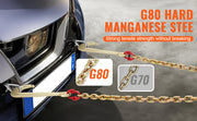 Charger l'image dans la visionneuse de galerie, Amocart G80 V Towing Bridle Chain Towing with 15" J &amp; Grab Hooks Transport Tow Chain Bridle for Flatbed Truck Wrecker Recovery
