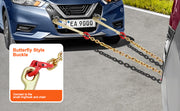 Charger l'image dans la visionneuse de galerie, Amocart G80 V Towing Bridle Chain Towing with 15" J &amp; Grab Hooks Transport Tow Chain Bridle for Flatbed Truck Wrecker Recovery
