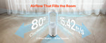 Amocart Bladeless Tower Fan 65°/80° Oscillating Standing Fan 8/12 Speeds & 8/9-Hour Timer 14.76/15.42 ft High Velocity for Home