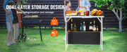 Charger l'image dans la visionneuse de galerie, Amocart Folding Portable Bar Table Tradeshow Podium Table for Party Picnic Exhibition Include Carrying Case Storage Shelf Skirt
