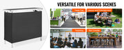 Charger l'image dans la visionneuse de galerie, Amocart Folding Portable Bar Table Tradeshow Podium Table for Party Picnic Exhibition Include Carrying Case Storage Shelf Skirt
